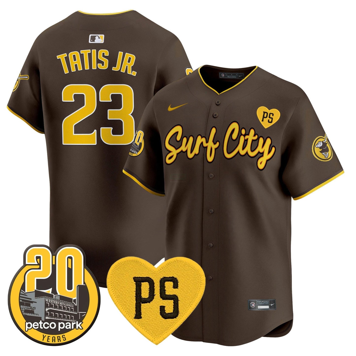 Camisa MLB Men’s “For Peter” & Petco Park 20th Patch Vapor Premier Limited Jersey V3