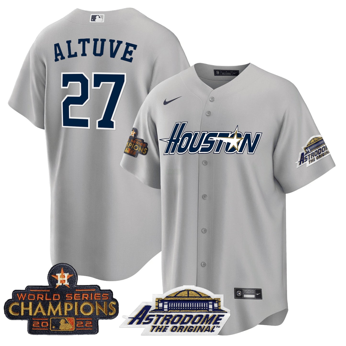 Camisa MLB Men’s Houston 2022 Astrodome & Champions Patch Jersey