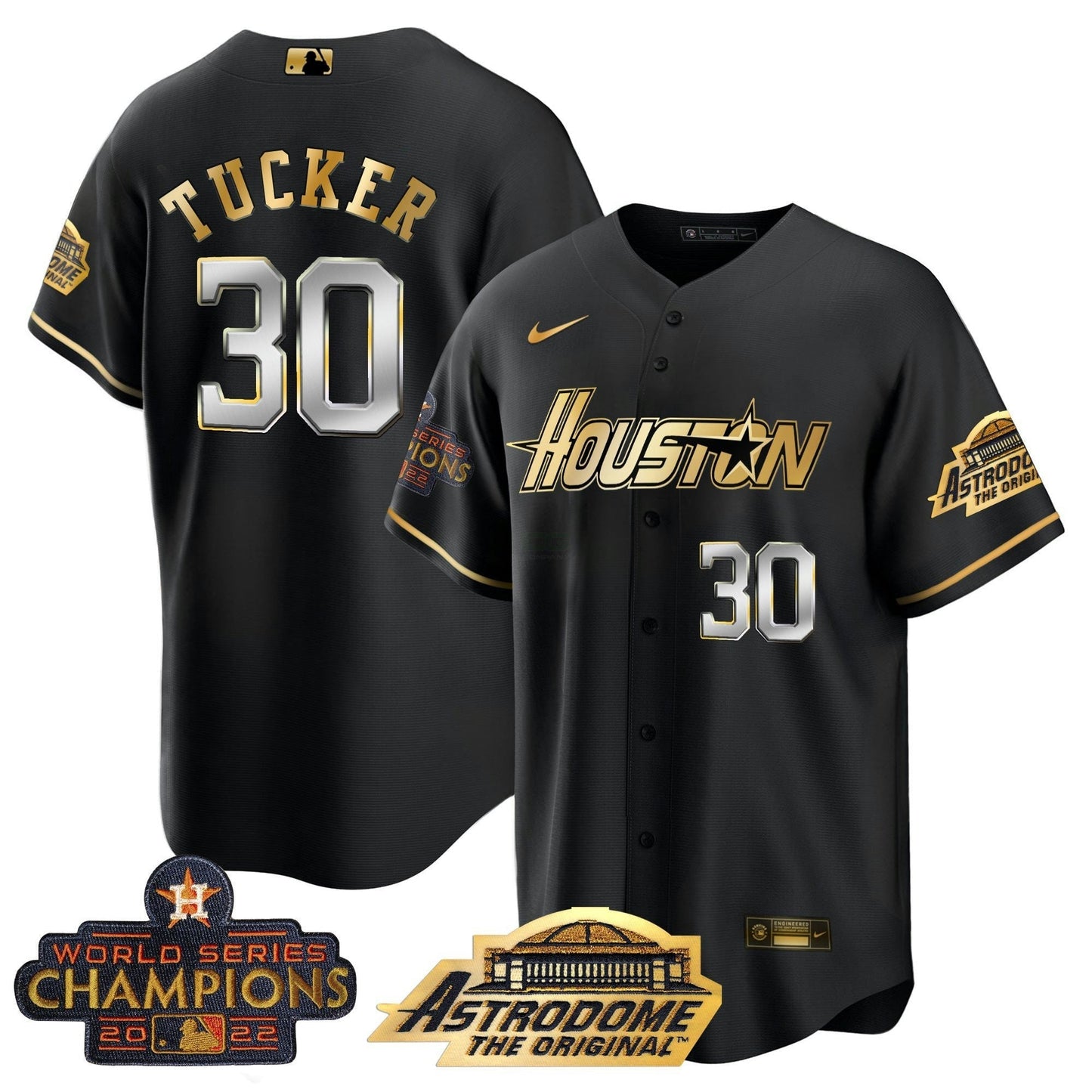 Camisa MLB Men’s Houston 2022 Astrodome & Champions Patch Jersey