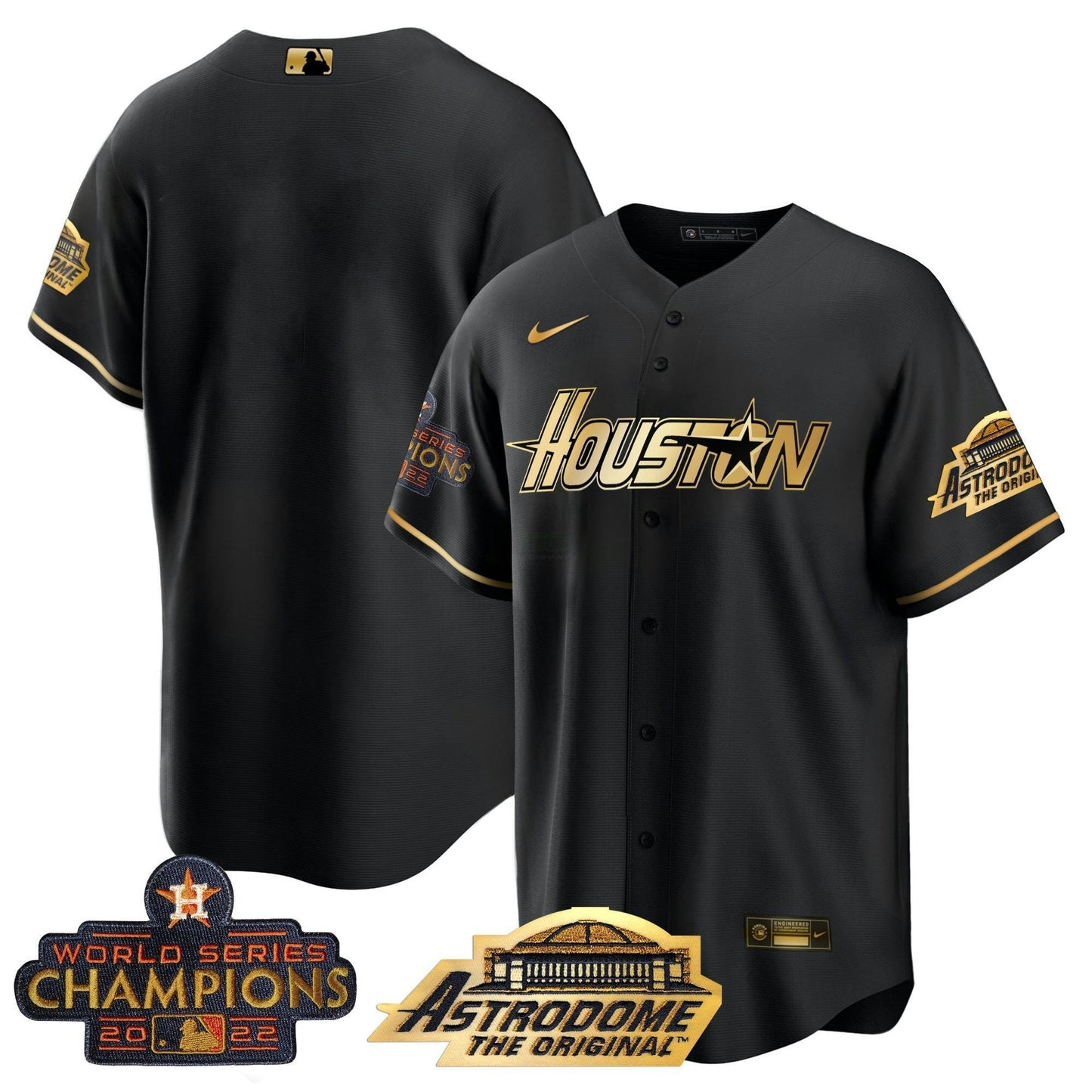 Camisa MLB Men’s Houston 2022 Astrodome & Champions Patch Jersey