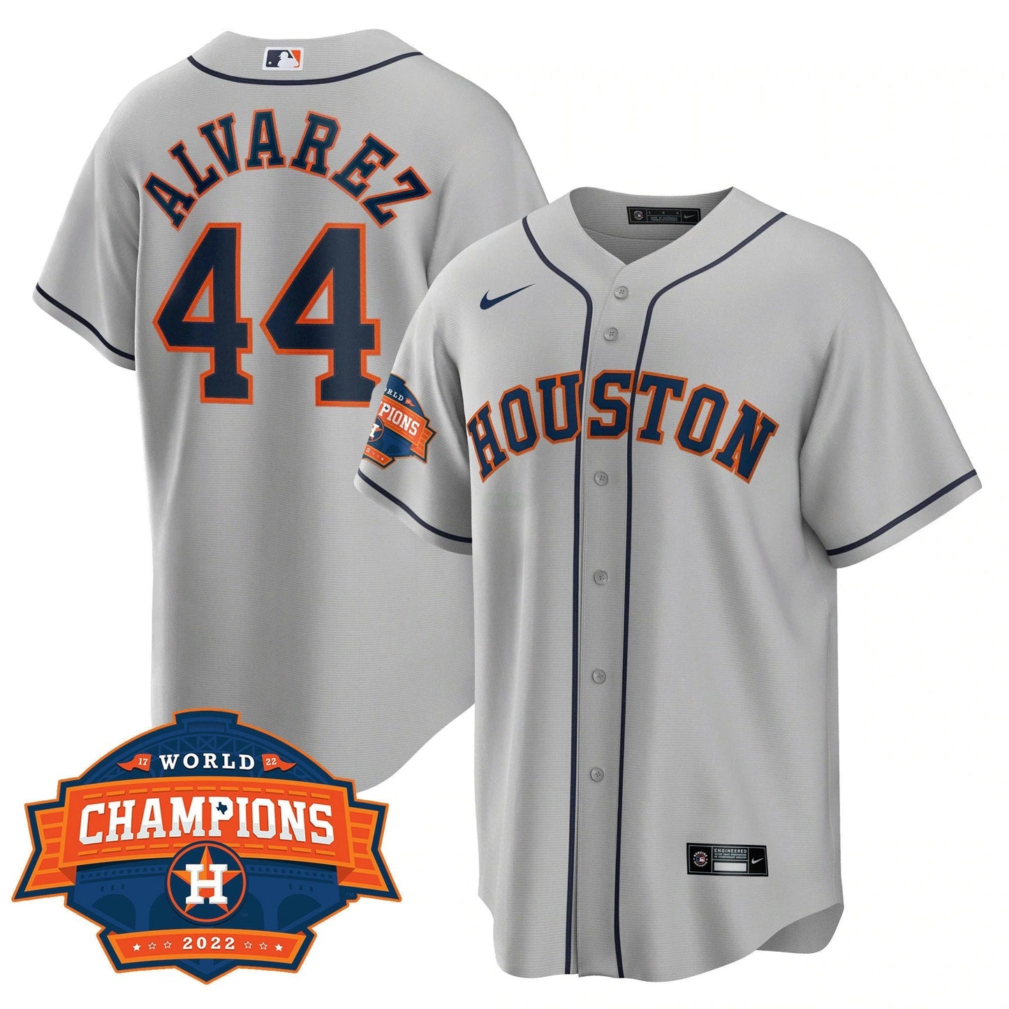 Camisa MLB Men’s Houston 2022 Champions Limited Cinza Road Player Jersey