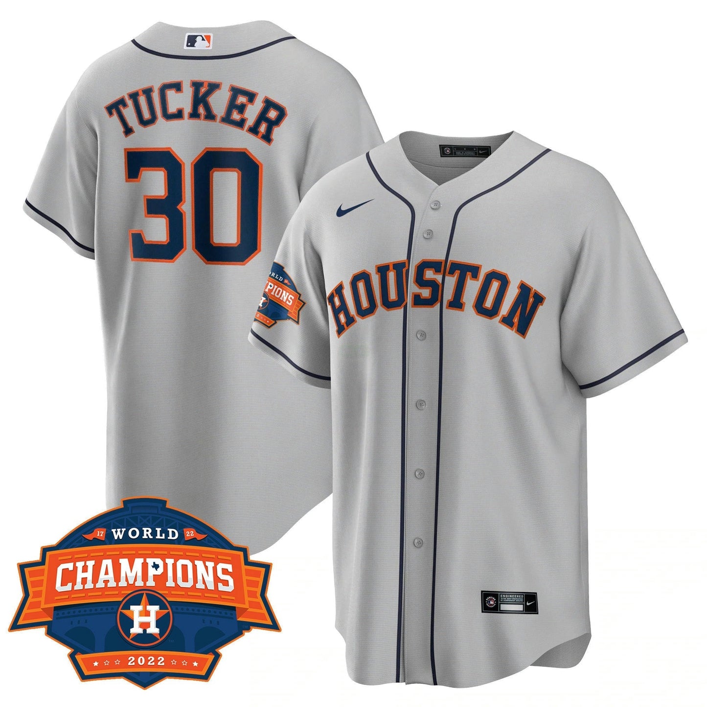 Camisa MLB Men’s Houston 2022 Champions Limited Cinza Road Player Jersey
