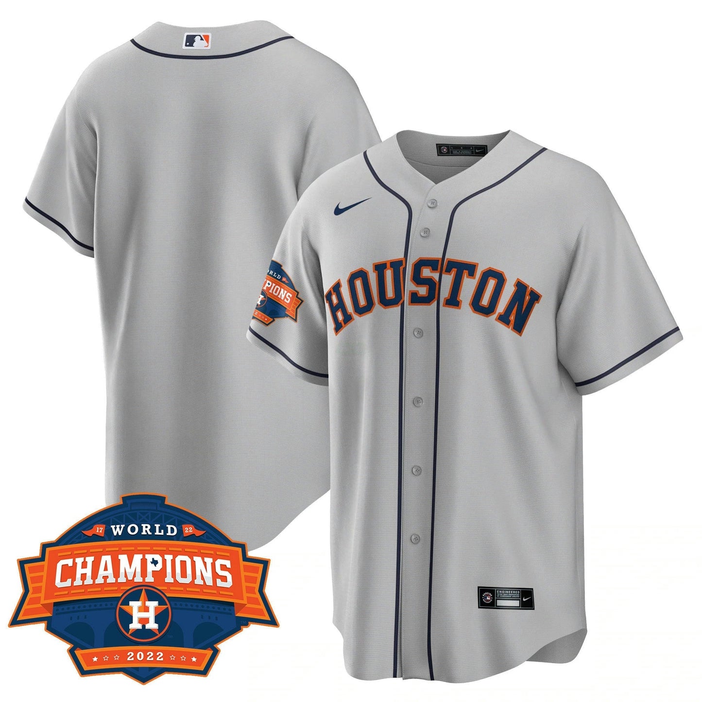 Camisa MLB Men’s Houston 2022 Champions Limited Cinza Road Player Jersey