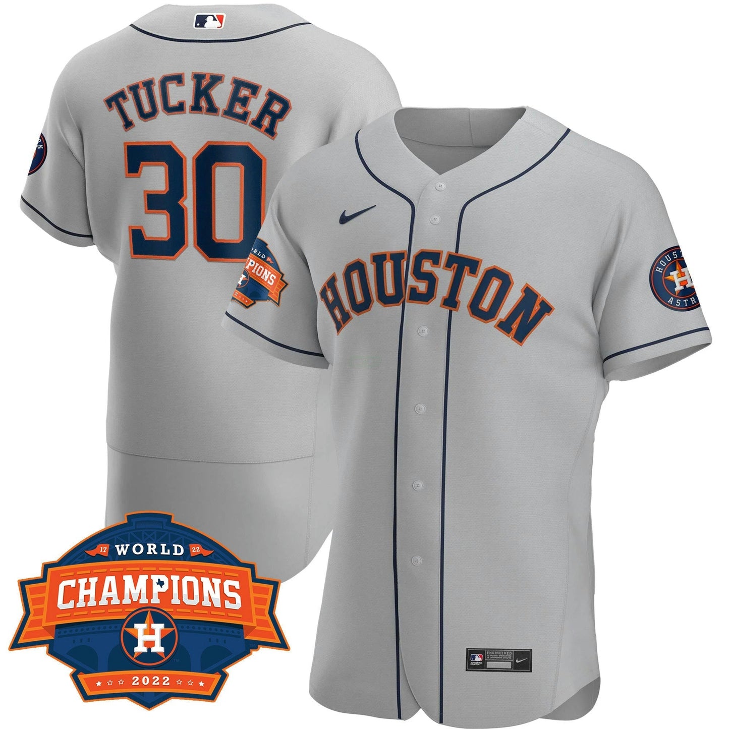 Camisa MLB Men’s Houston 2022 Champions Limited Cinza Road Player Jersey