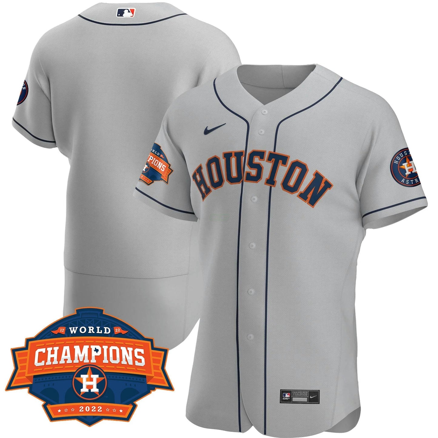 Camisa MLB Men’s Houston 2022 Champions Limited Cinza Road Player Jersey