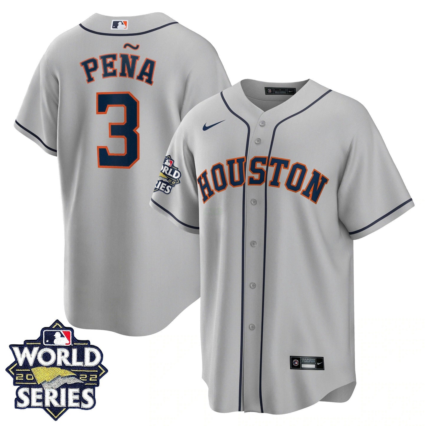 Camisa MLB Men’s Houston 2022 World Series Cinza Road Player Jersey