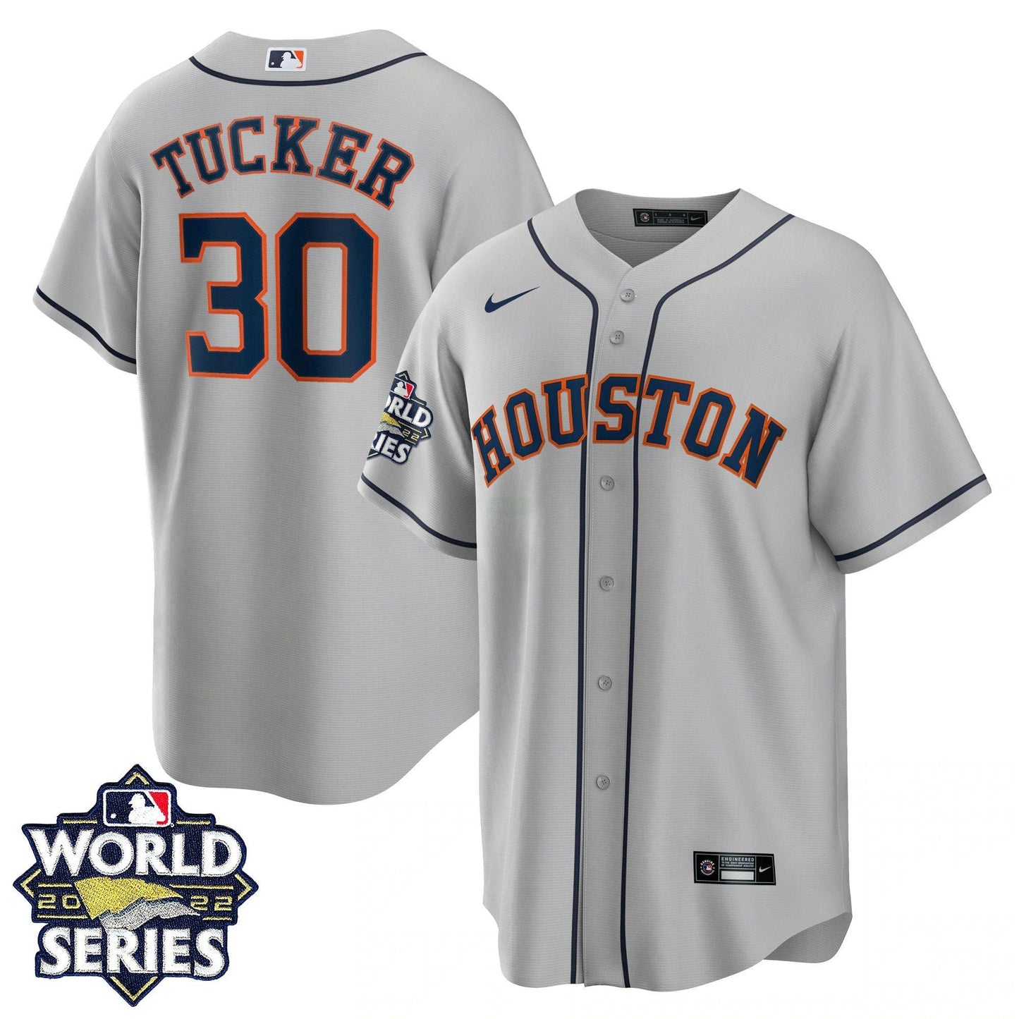 Camisa MLB Men’s Houston 2022 World Series Cinza Road Player Jersey