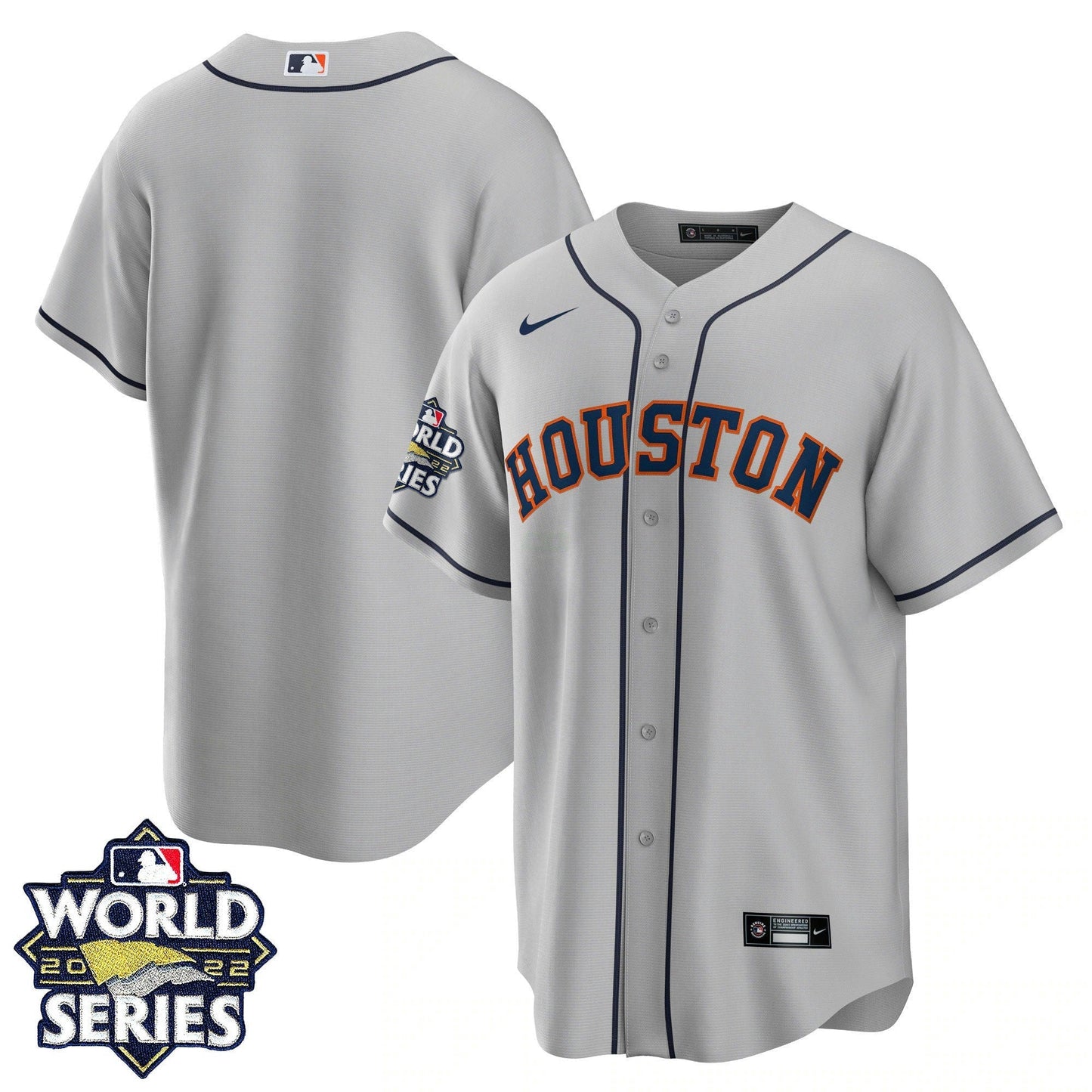 Camisa MLB Men’s Houston 2022 World Series Cinza Road Player Jersey