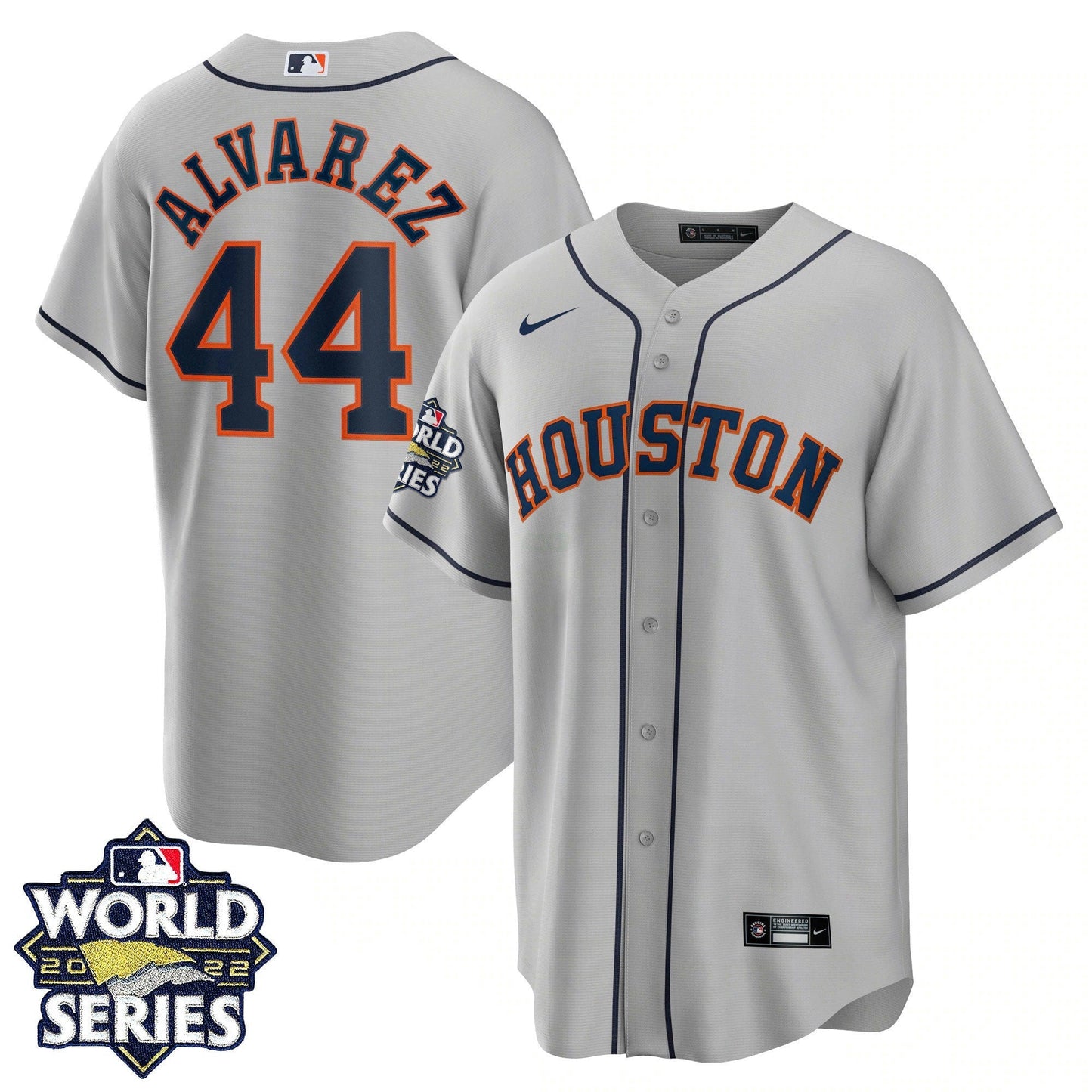 Camisa MLB Men’s Houston 2022 World Series Cinza Road Player Jersey