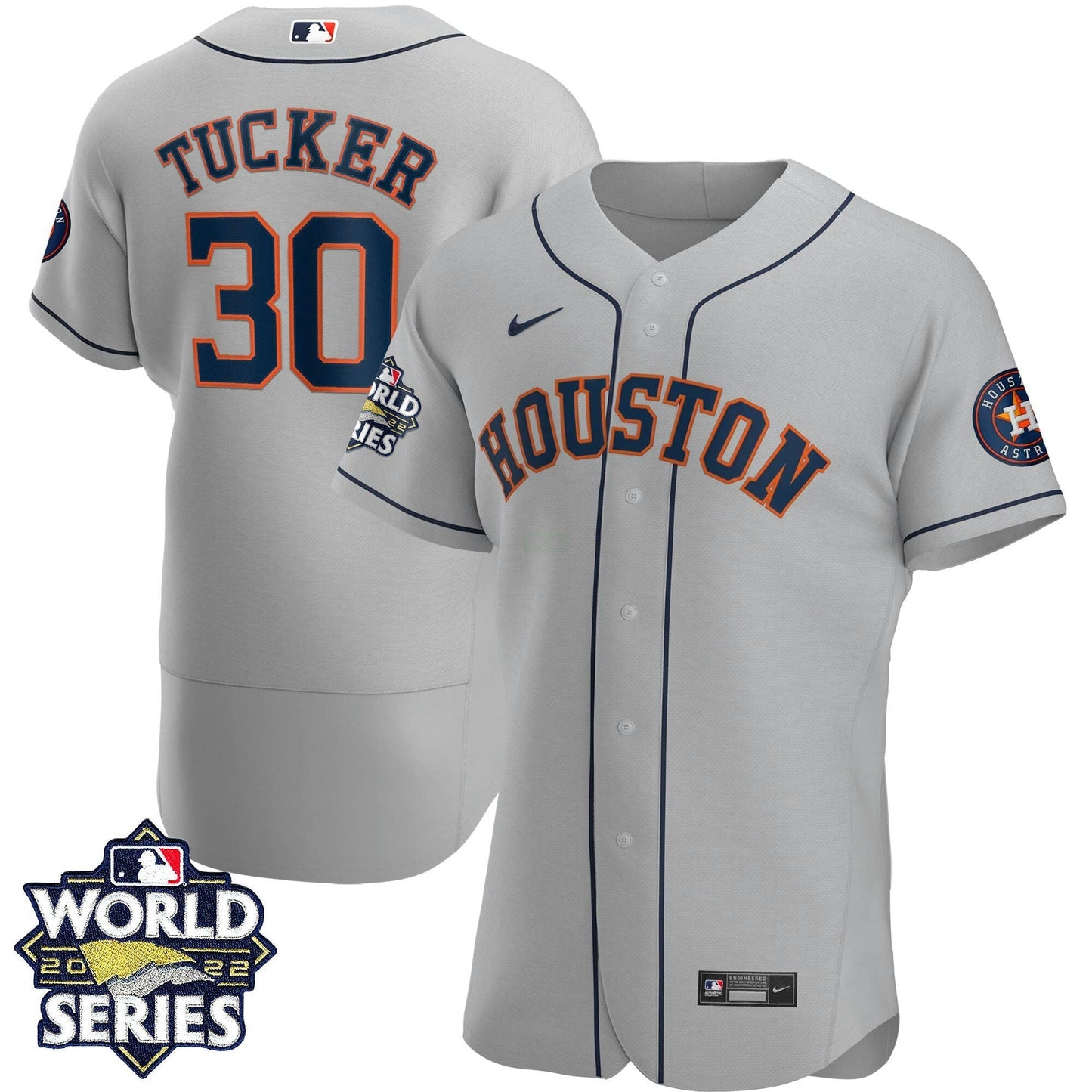Camisa MLB Men’s Houston 2022 World Series Cinza Road Player Jersey