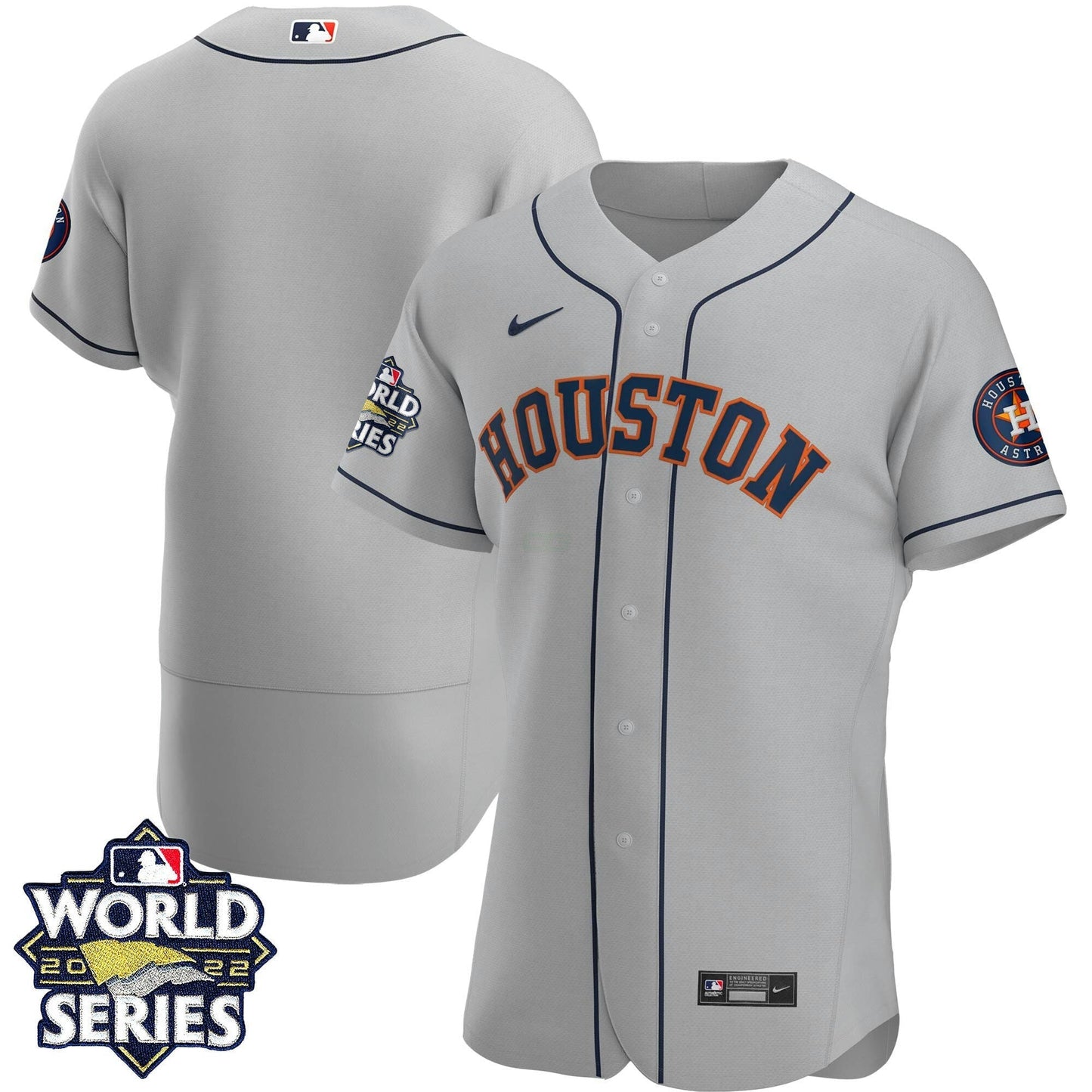 Camisa MLB Men’s Houston 2022 World Series Cinza Road Player Jersey
