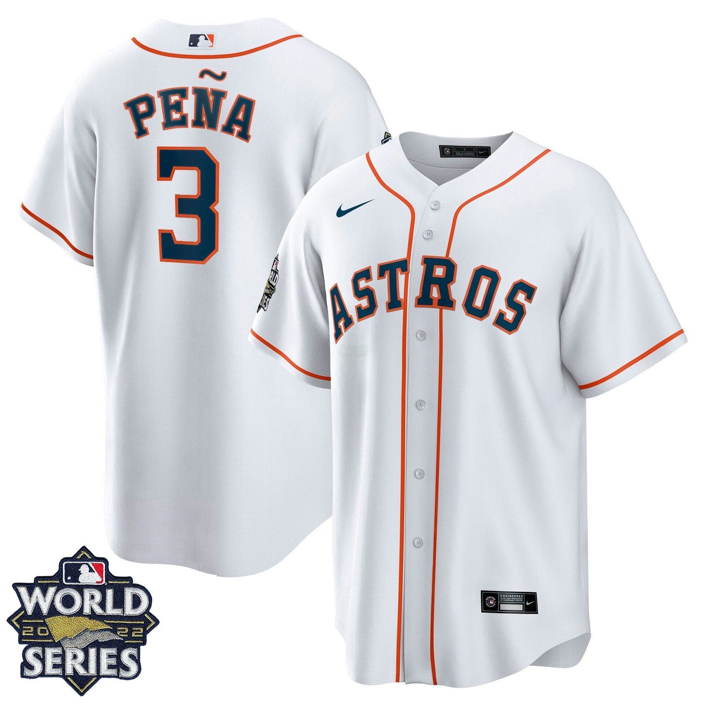 Camisa MLB Men’s Houston 2022 World Series Home Player Jersey – Branca