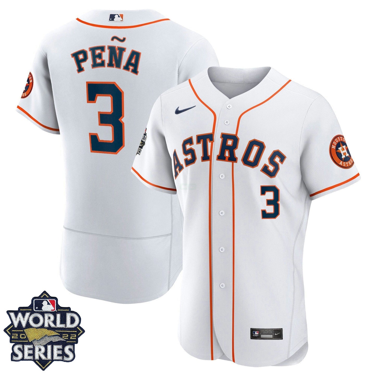 Camisa MLB Men’s Houston 2022 World Series Home Player Jersey – Branca