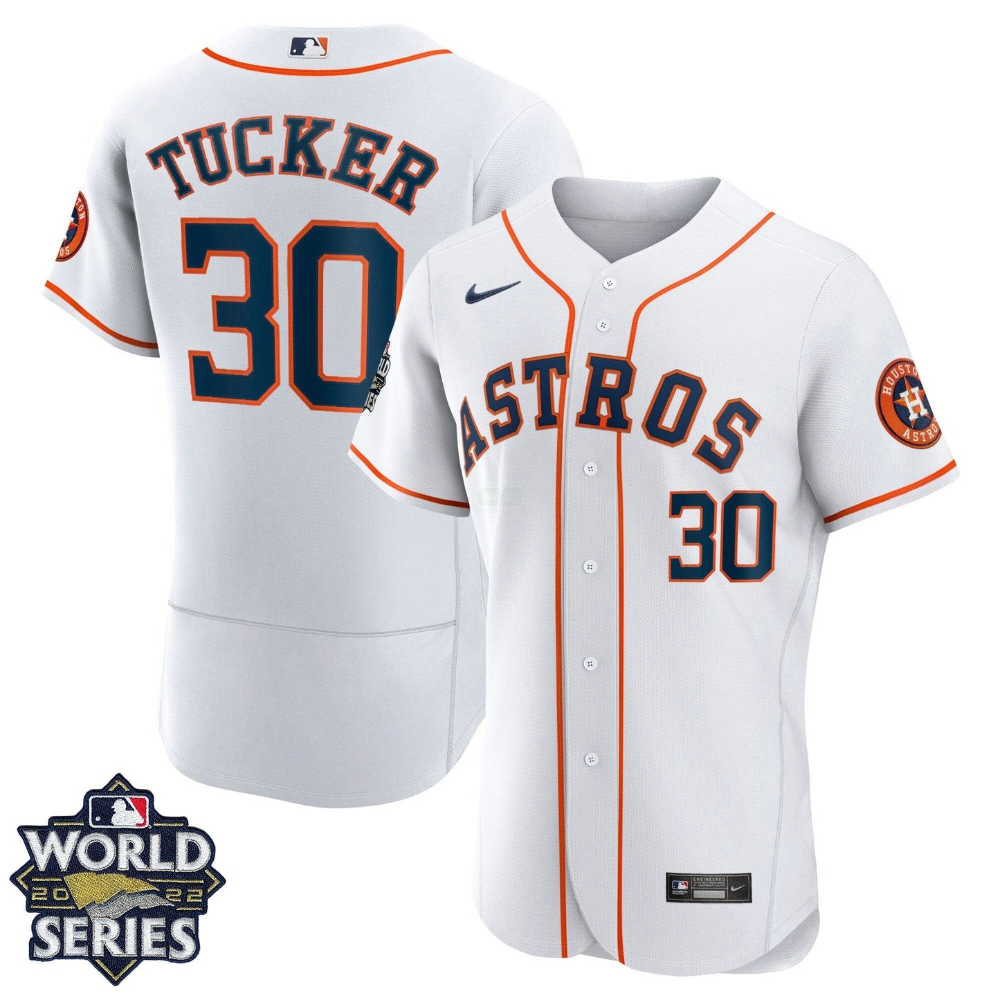 Camisa MLB Men’s Houston 2022 World Series Home Player Jersey – Branca