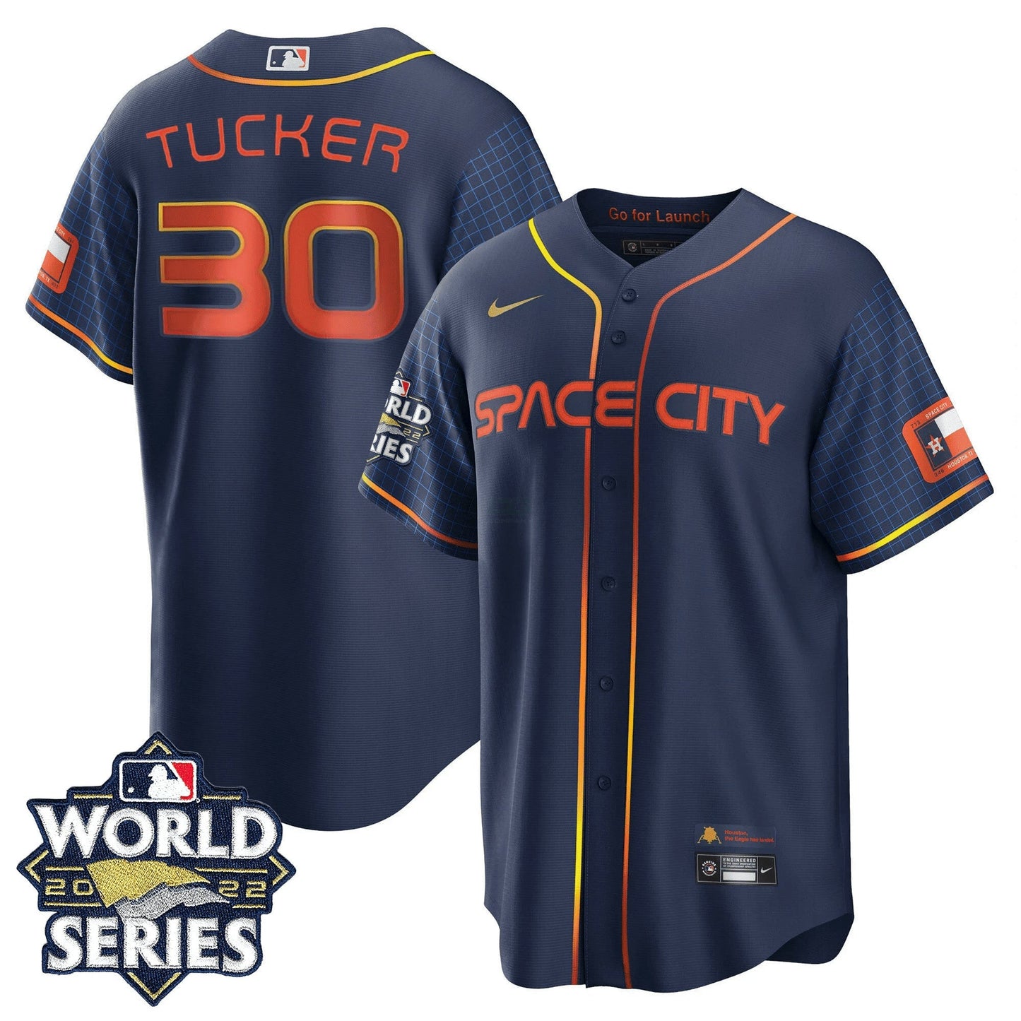 Camisa MLB Men’s Houston 2022 World Series Space City Player Jersey