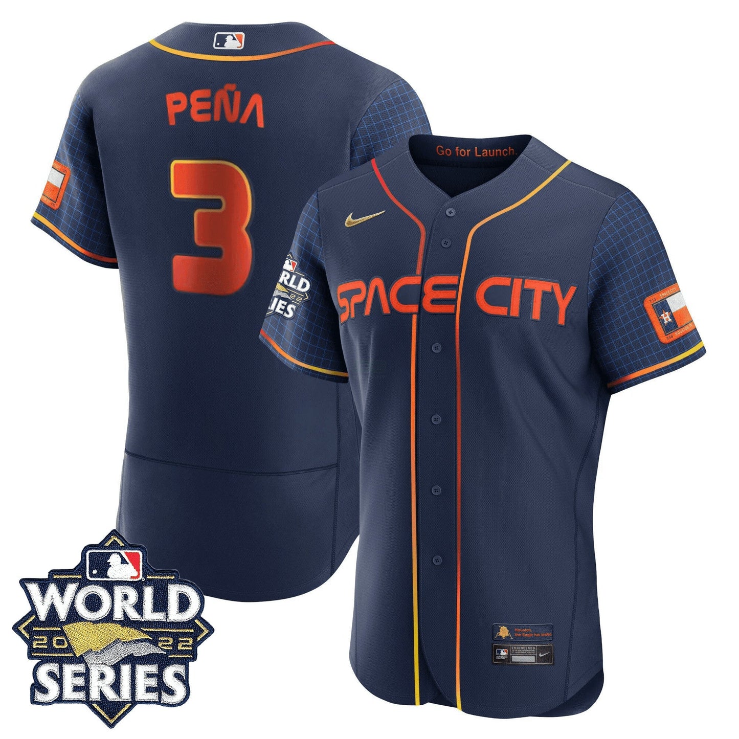 Camisa MLB Men’s Houston 2022 World Series Space City Player Jersey