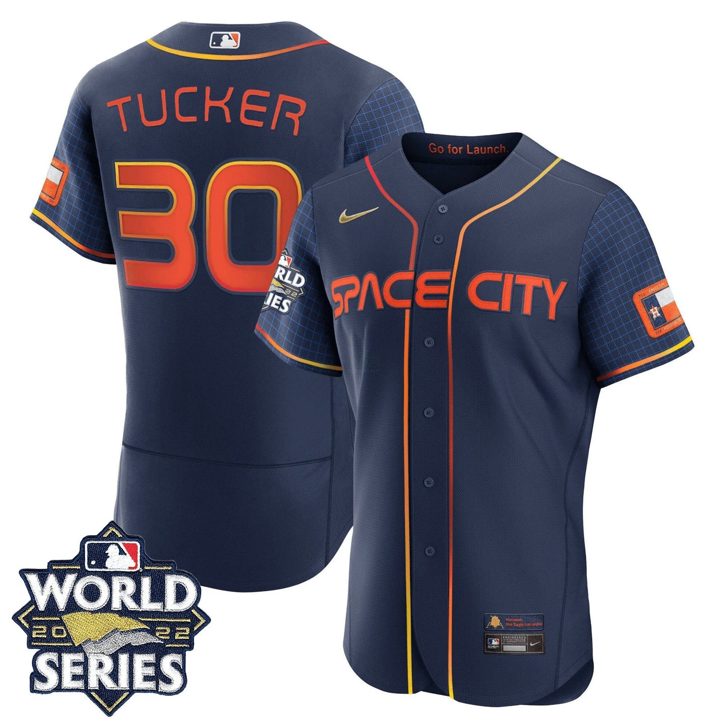 Camisa MLB Men’s Houston 2022 World Series Space City Player Jersey
