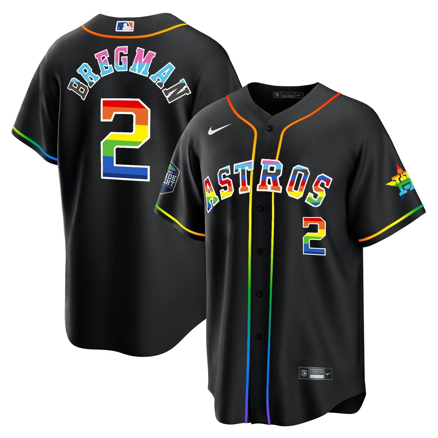 Camisa MLB Men’s Houston 2023 Cool Base Pride Jersey – Stitched