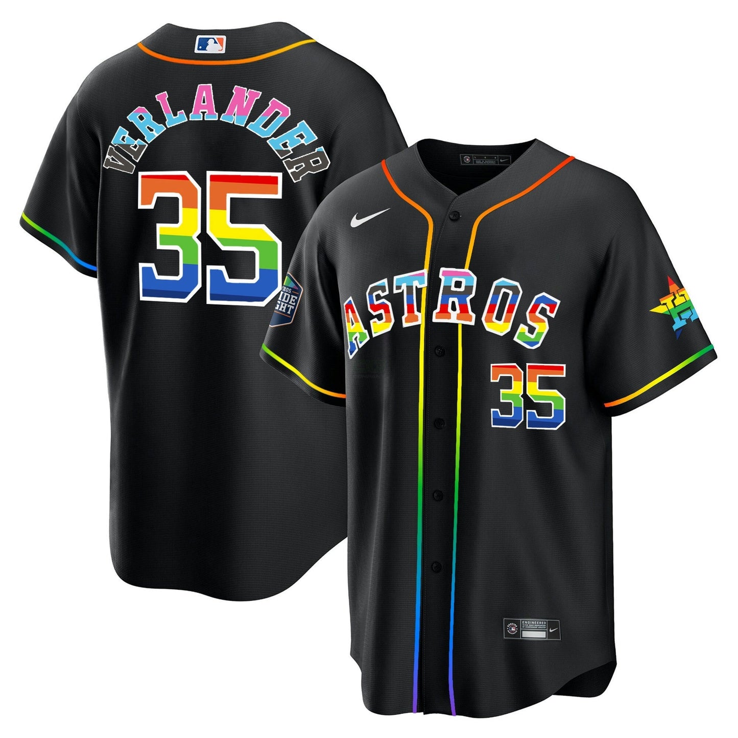 Camisa MLB Men’s Houston 2023 Cool Base Pride Jersey – Stitched