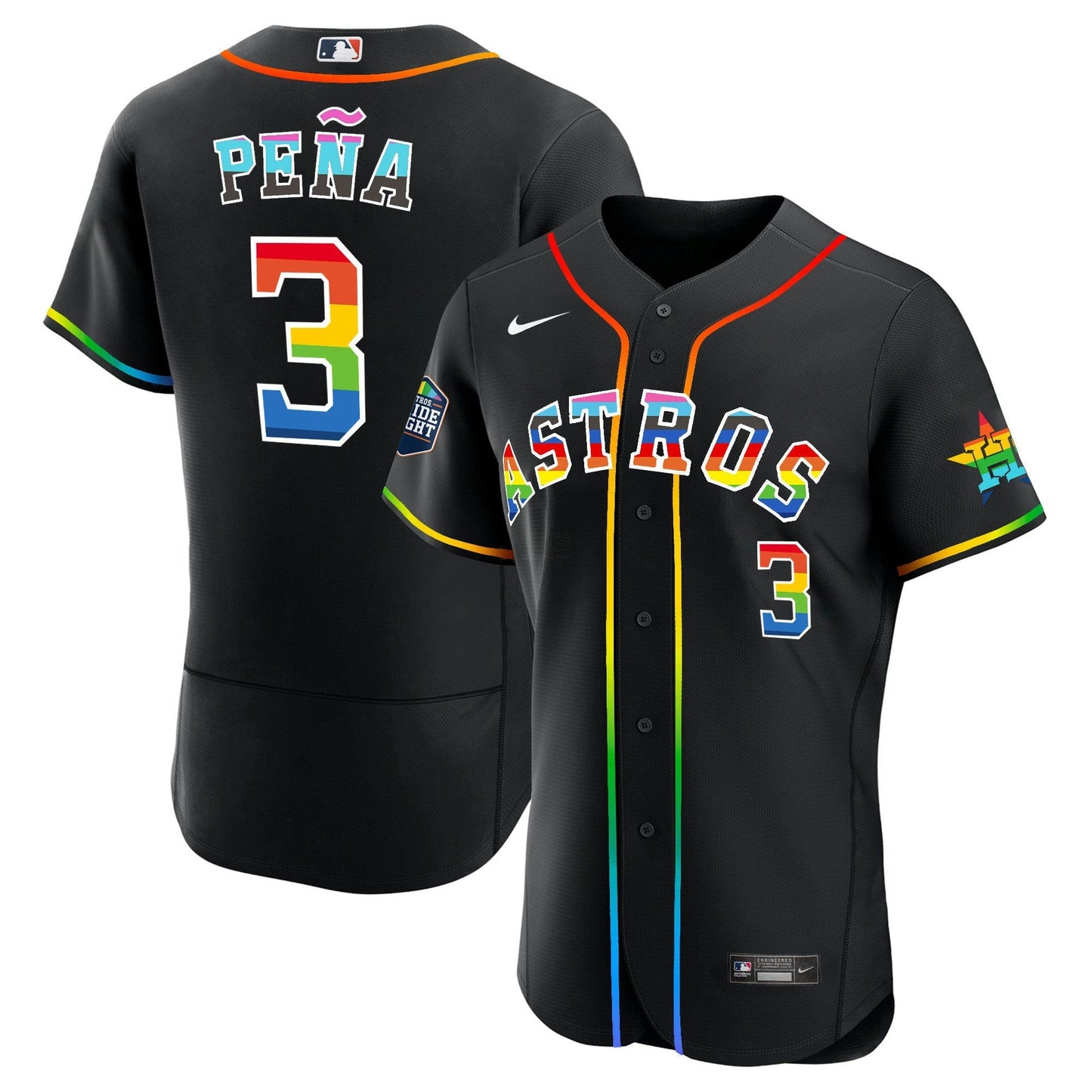 Camisa MLB Men’s Houston 2023 Flex Base Pride Jersey – Stitched