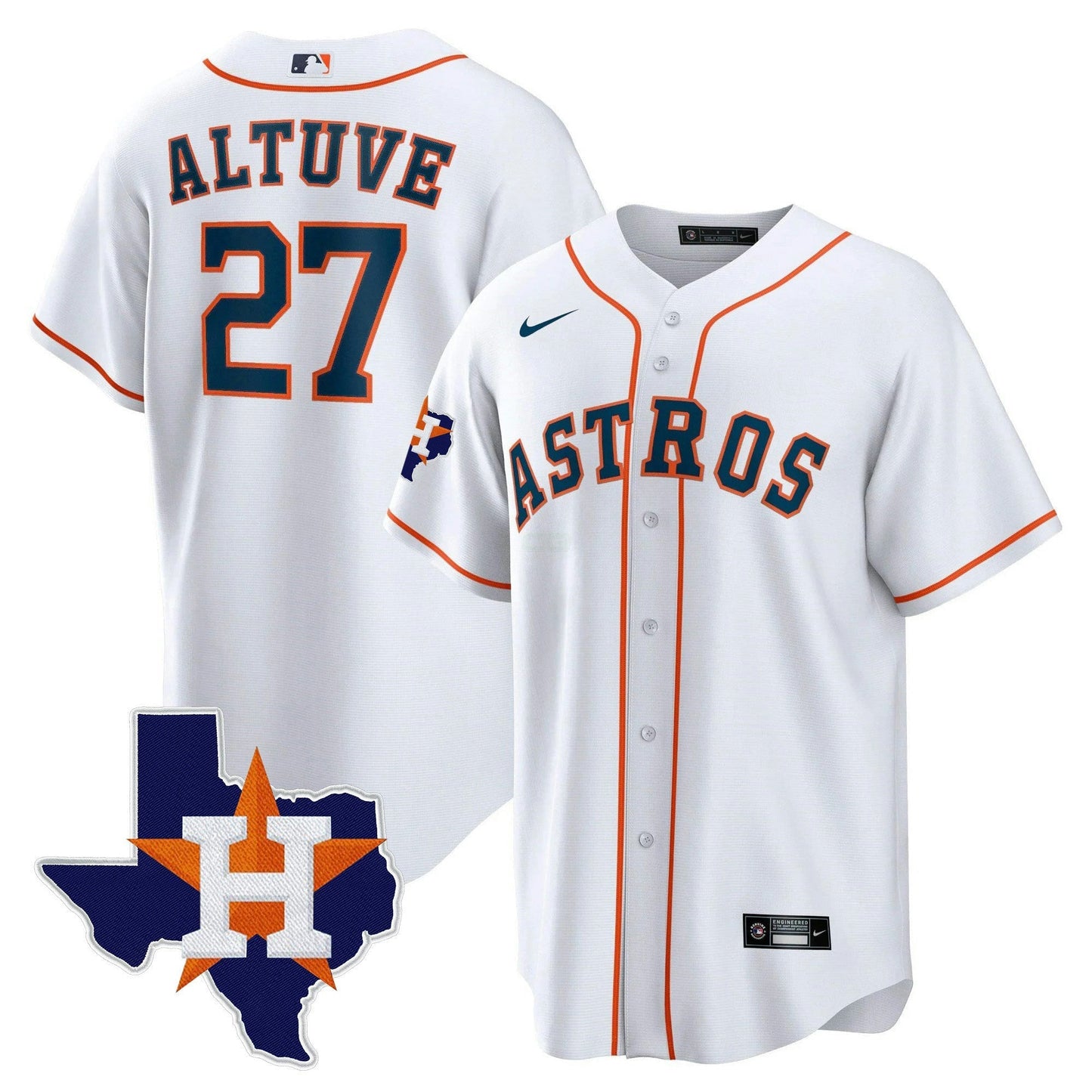 Camisa MLB Men’s Houston 2024 Dourada Jersey – Texas Patch