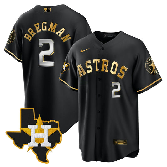 Camisa MLB Men’s Houston 2024 Dourada Jersey – Texas Patch