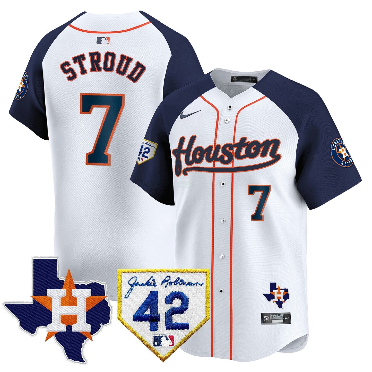 Camisa MLB Men’s Houston 2024 Jackie Robinson Patch Vapor Premier Limited Jersey