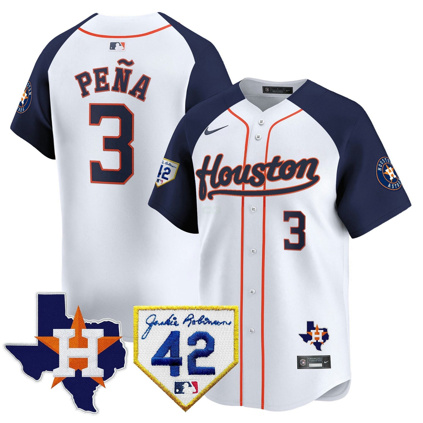 Camisa MLB Men’s Houston 2024 Jackie Robinson Patch Vapor Premier Limited Jersey