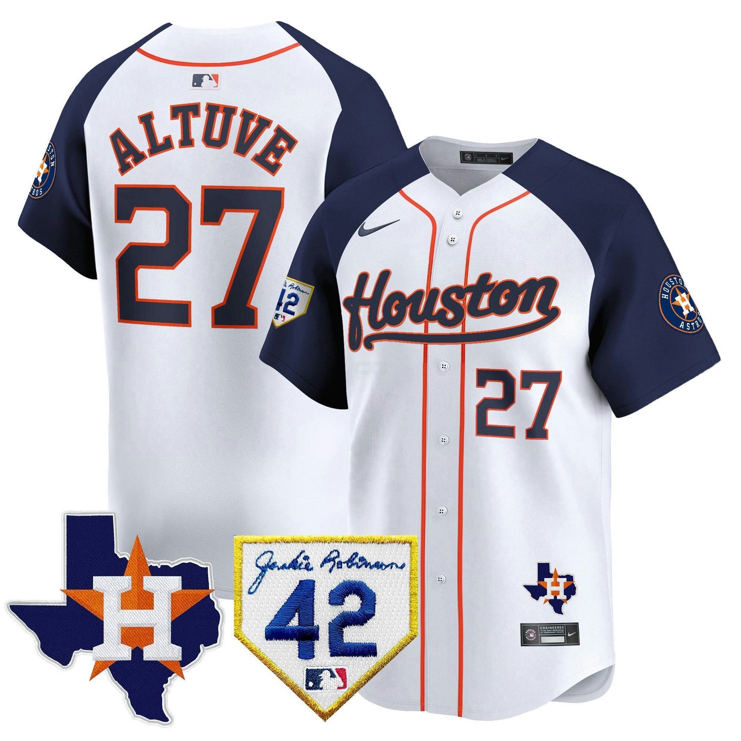 Camisa MLB Men’s Houston 2024 Jackie Robinson Patch Vapor Premier Limited Jersey