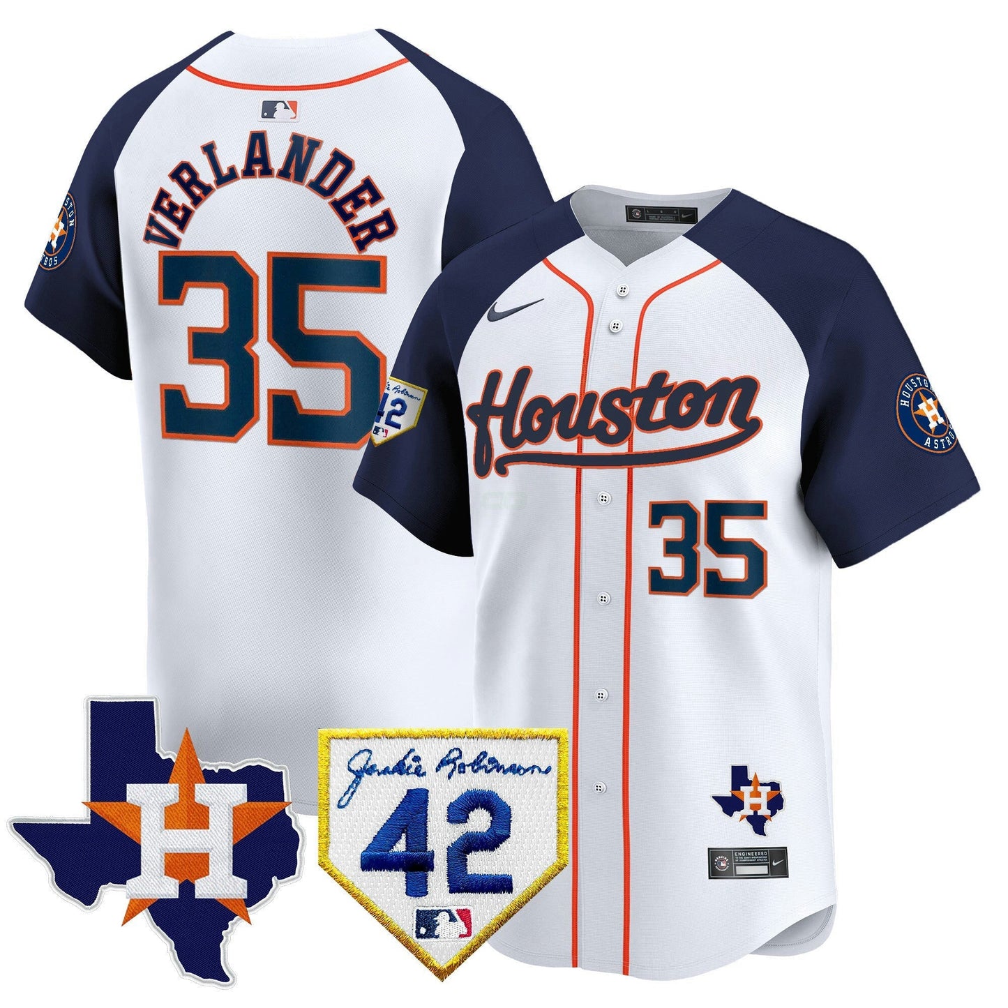 Camisa MLB Men’s Houston 2024 Jackie Robinson Patch Vapor Premier Limited Jersey