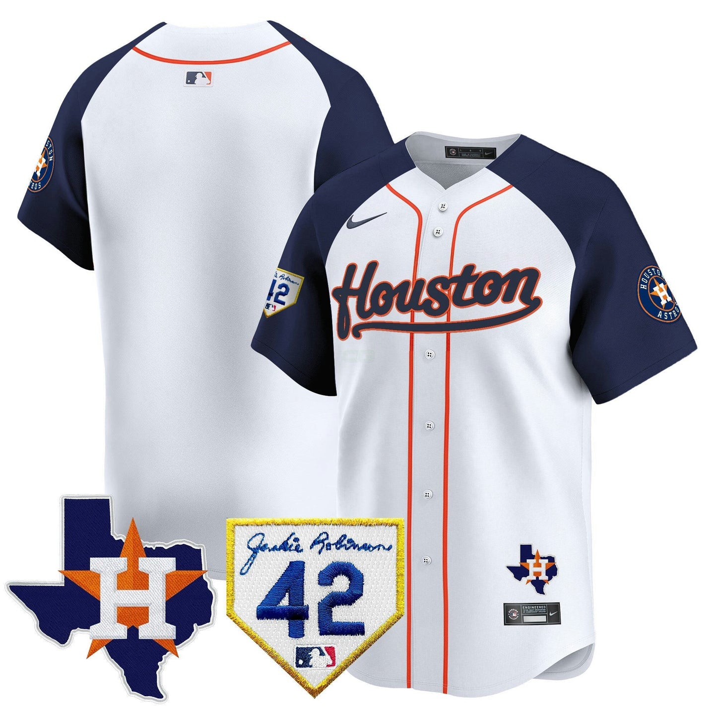 Camisa MLB Men’s Houston 2024 Jackie Robinson Patch Vapor Premier Limited Jersey