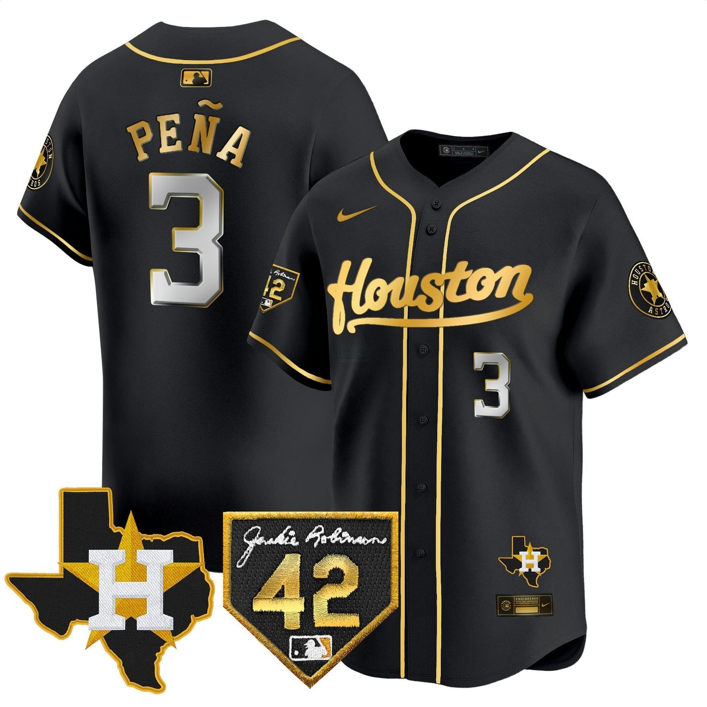 Camisa MLB Men’s Houston 2024 Jackie Robinson Patch Vapor Premier Limited Jersey
