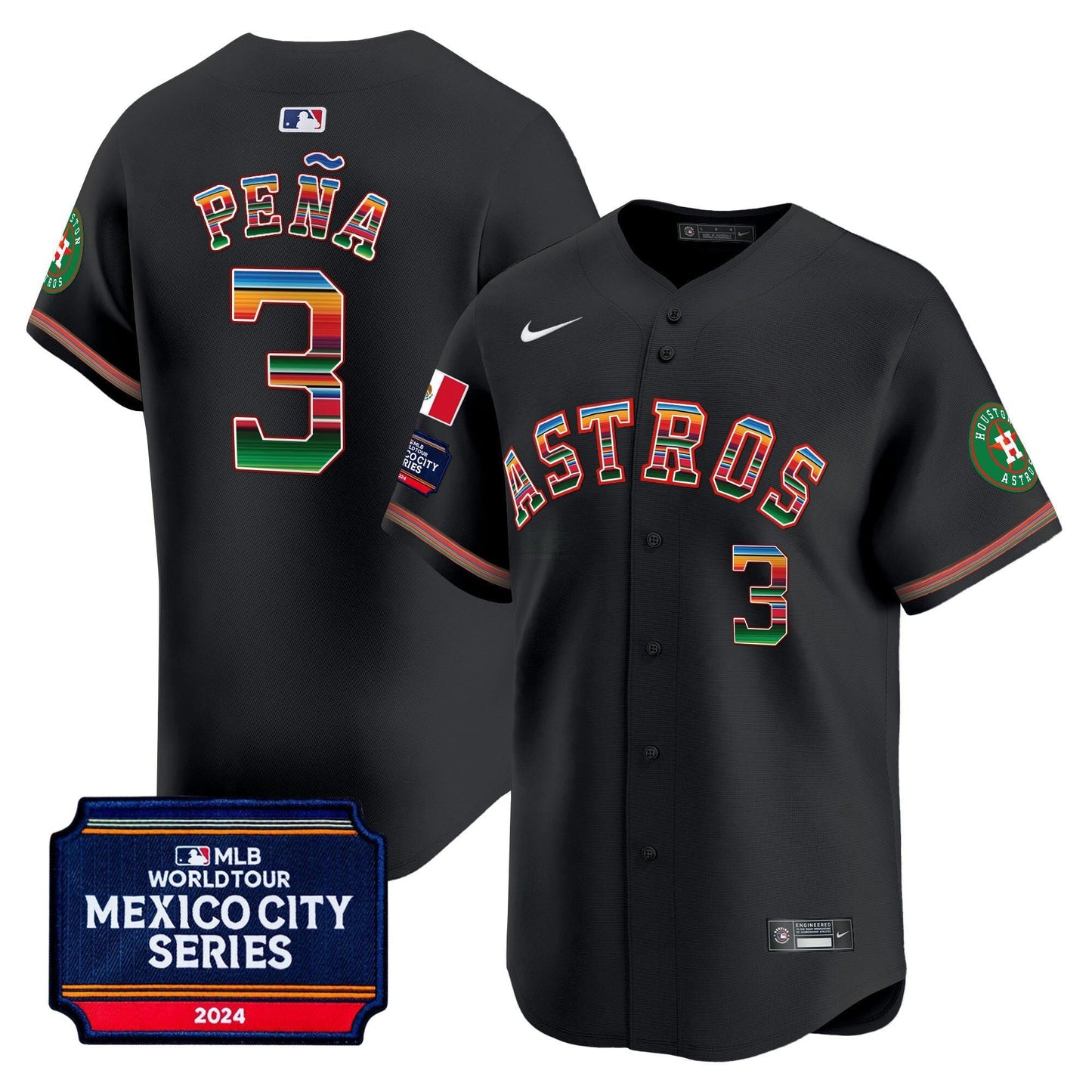 Camisa MLB Men’s Houston 2024 Mexico City Series Patch Vapor Premier Limited Jersey