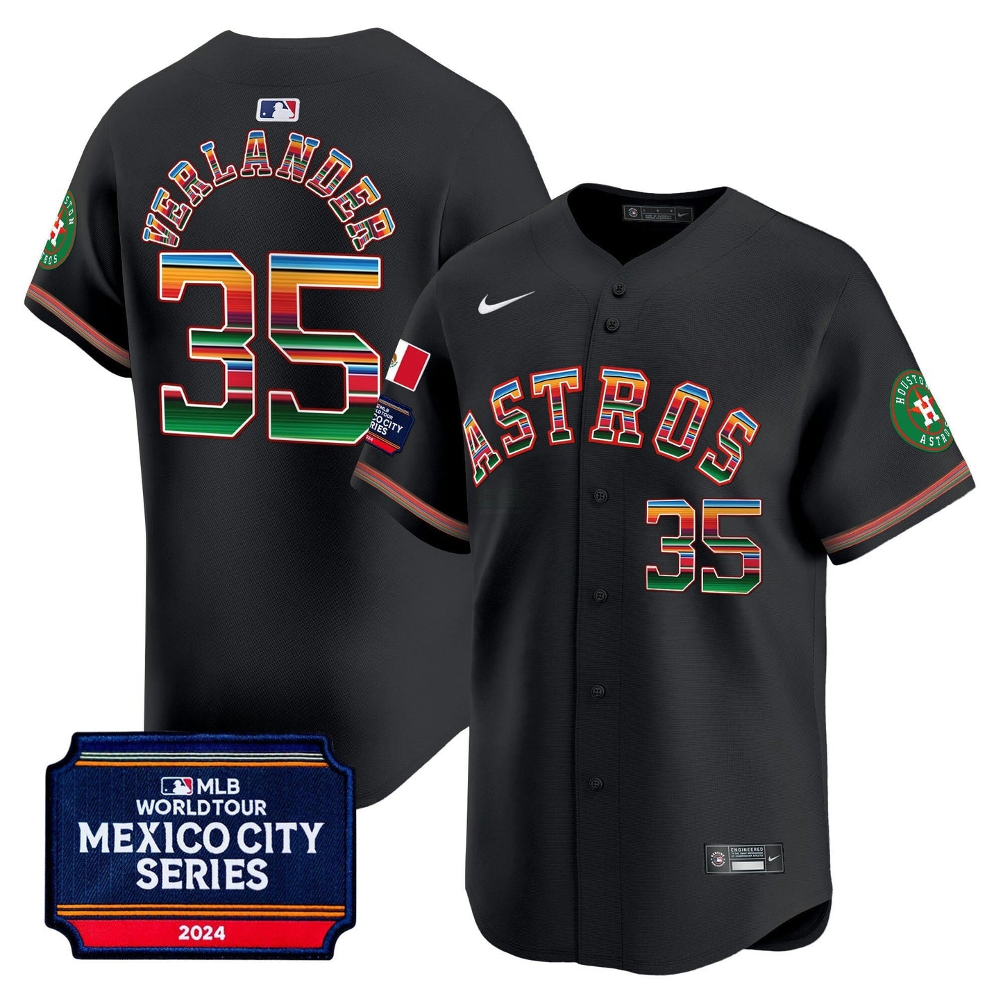 Camisa MLB Men’s Houston 2024 Mexico City Series Patch Vapor Premier Limited Jersey