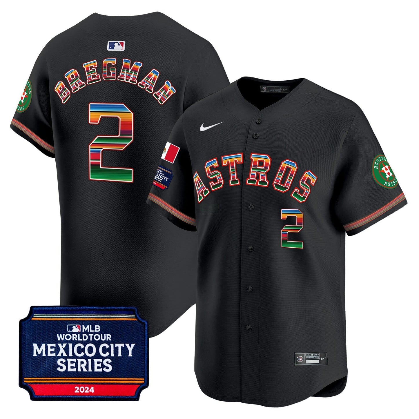 Camisa MLB Men’s Houston 2024 Mexico City Series Patch Vapor Premier Limited Jersey