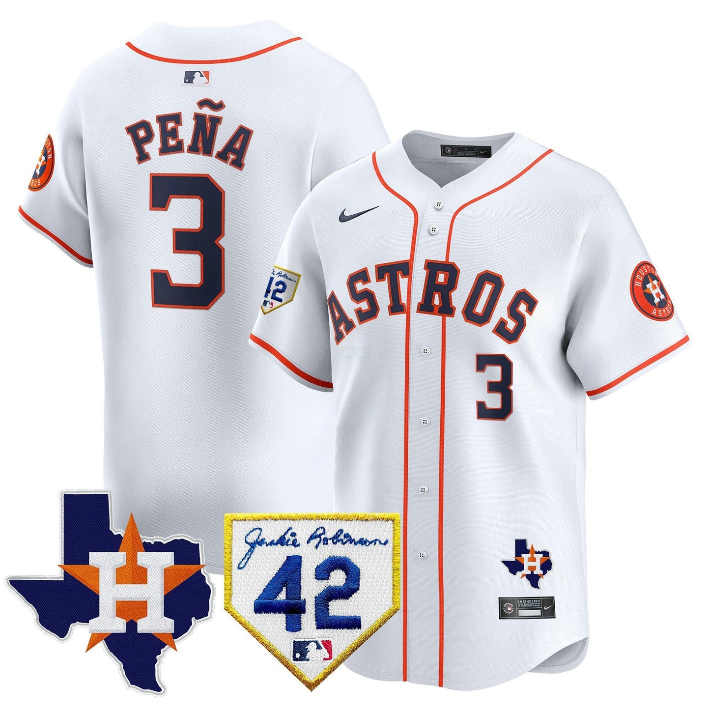 Camisa MLB Men’s Houston 2024 Robinson & Texas Patch Vapor Premier Limited Jersey