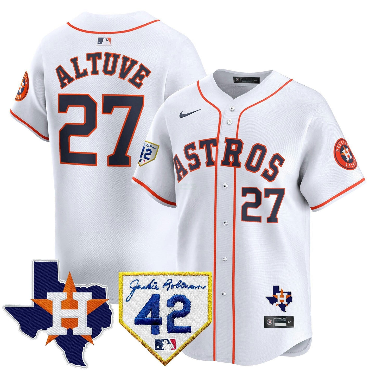 Camisa MLB Men’s Houston 2024 Robinson & Texas Patch Vapor Premier Limited Jersey