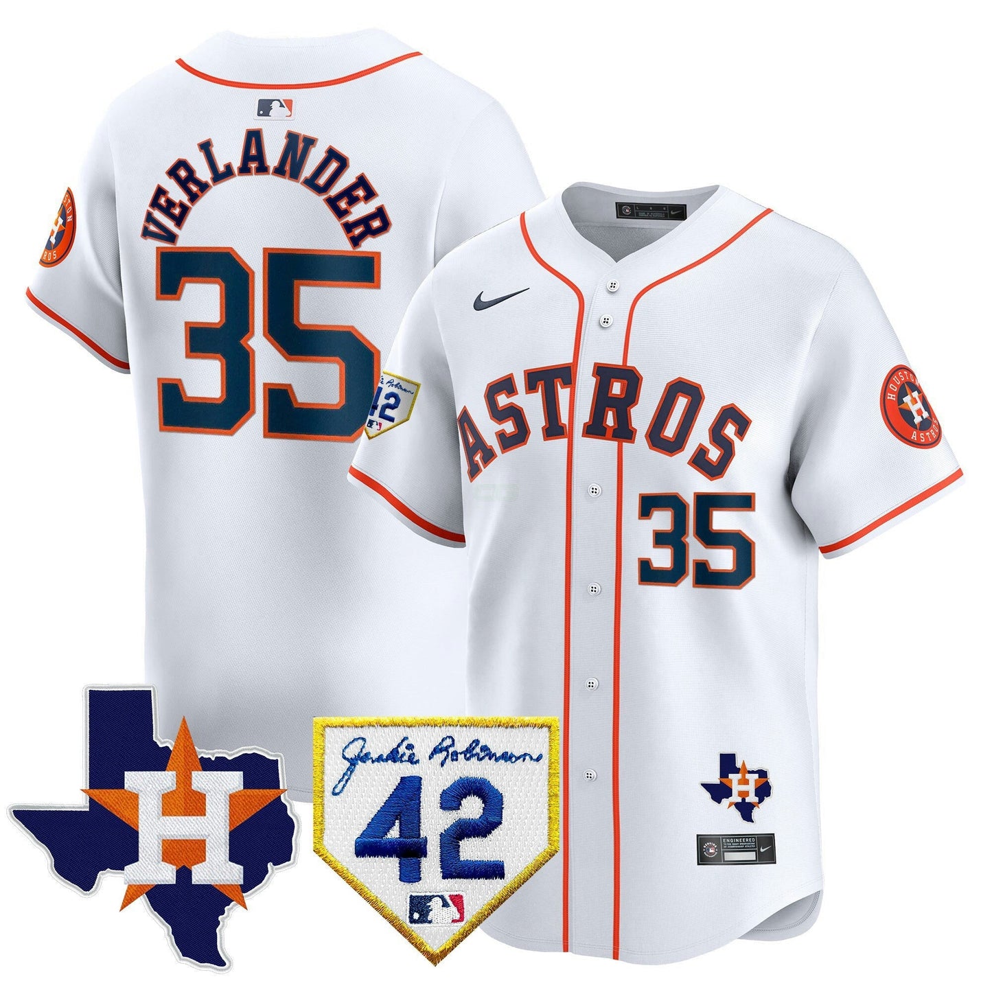 Camisa MLB Men’s Houston 2024 Robinson & Texas Patch Vapor Premier Limited Jersey