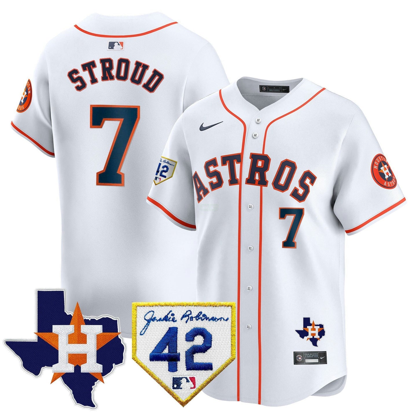 Camisa MLB Men’s Houston 2024 Robinson & Texas Patch Vapor Premier Limited Jersey