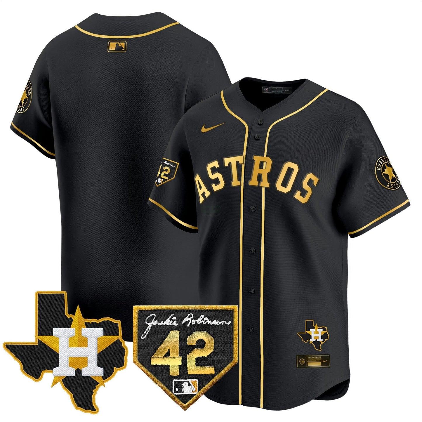 Camisa MLB Men’s Houston 2024 Robinson & Texas Patch Vapor Premier Limited Jersey