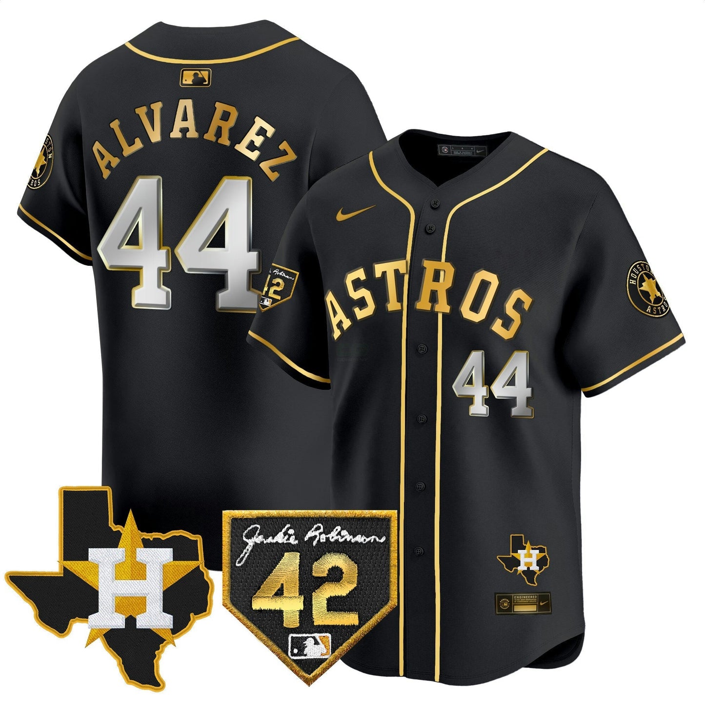 Camisa MLB Men’s Houston 2024 Robinson & Texas Patch Vapor Premier Limited Jersey