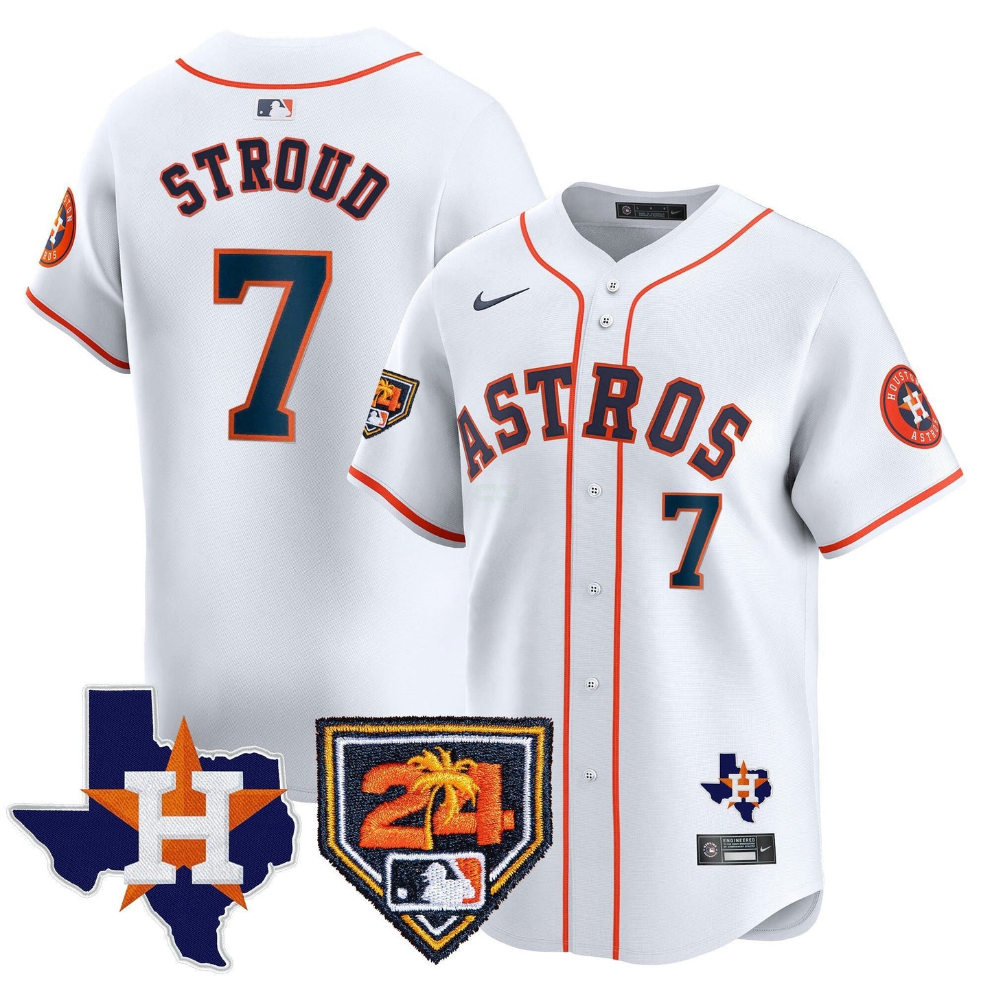 Camisa MLB Men’s Houston 2024 Spring Training & Texas Patch Vapor Premier Limited Jersey