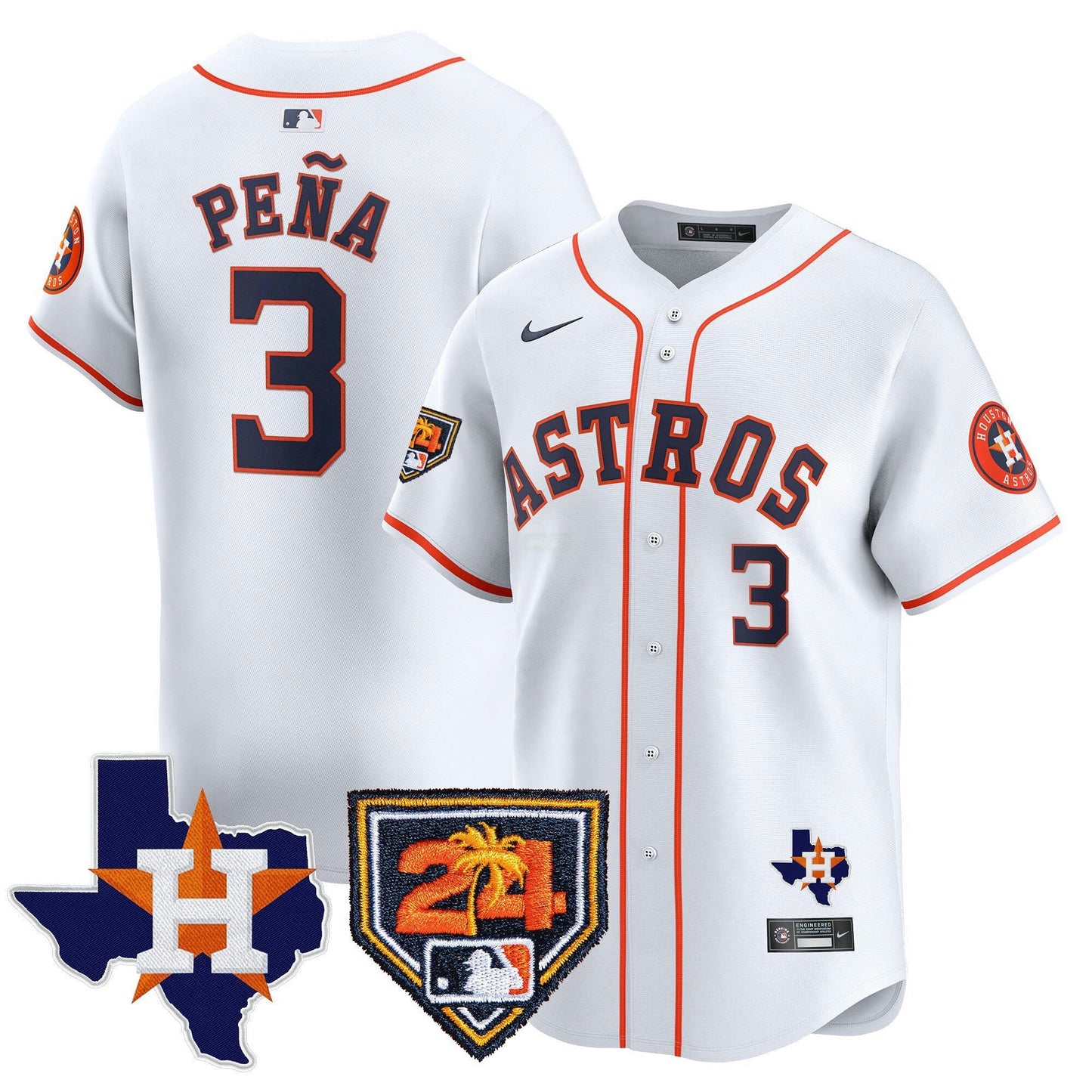 Camisa MLB Men’s Houston 2024 Spring Training & Texas Patch Vapor Premier Limited Jersey