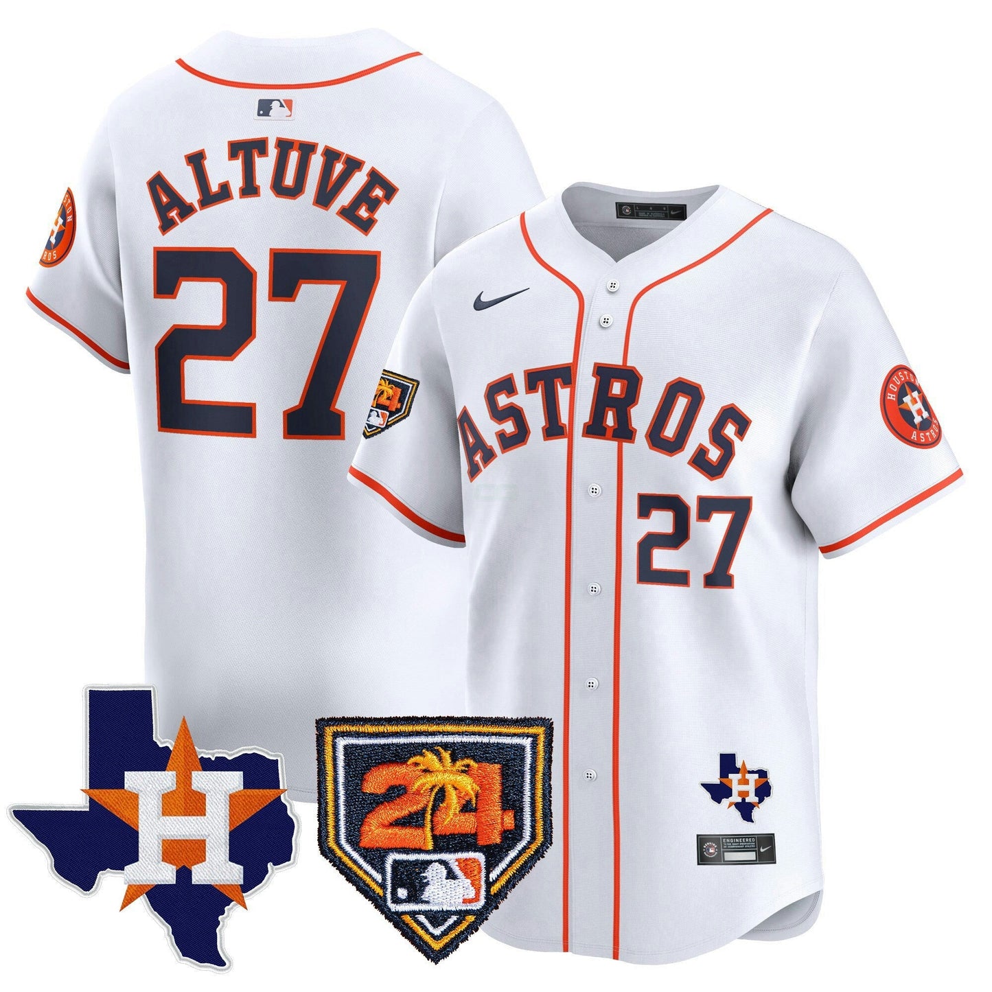 Camisa MLB Men’s Houston 2024 Spring Training & Texas Patch Vapor Premier Limited Jersey