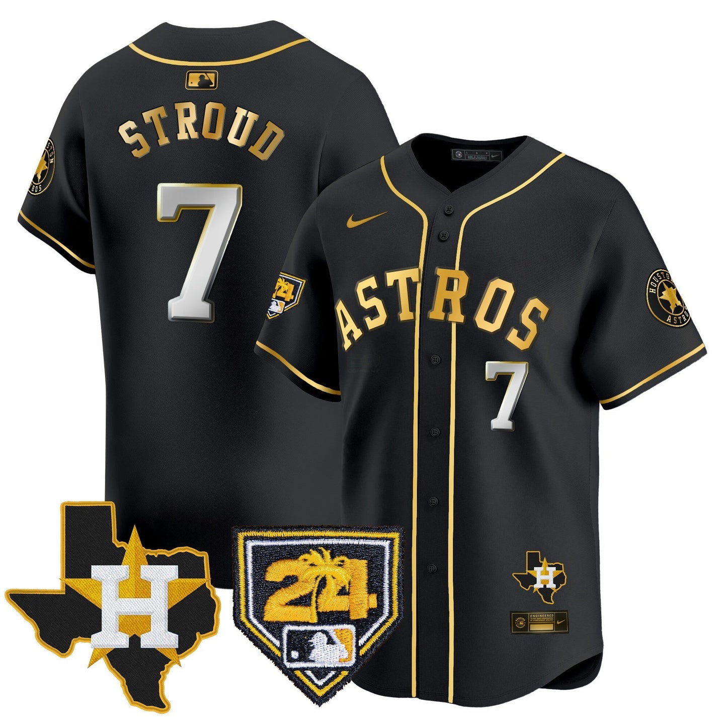 Camisa MLB Men’s Houston 2024 Spring Training & Texas Patch Vapor Premier Limited Jersey