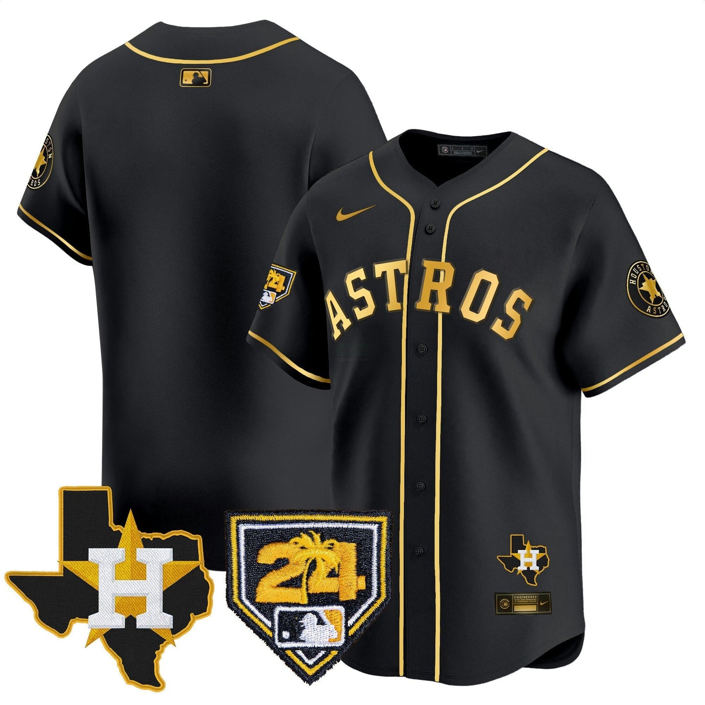 Camisa MLB Men’s Houston 2024 Spring Training & Texas Patch Vapor Premier Limited Jersey