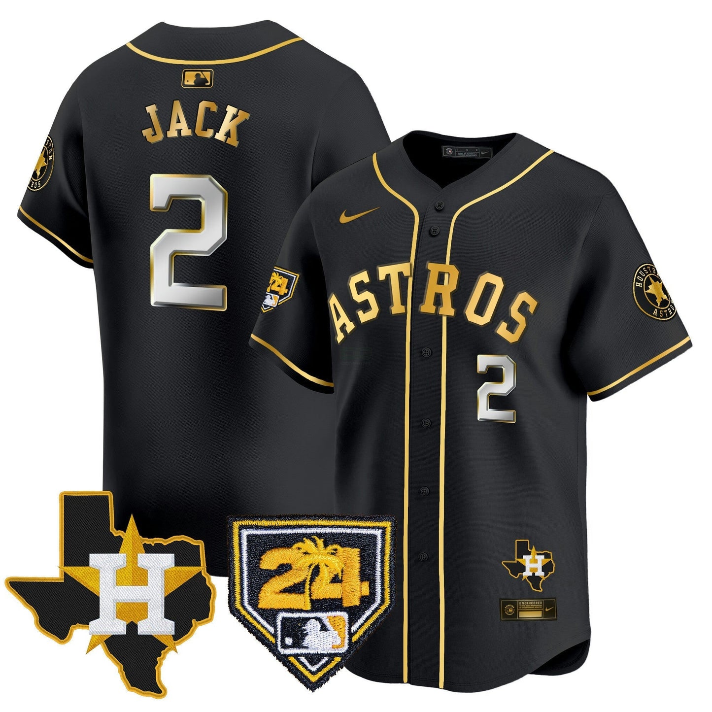 Camisa MLB Men’s Houston 2024 Spring Training & Texas Patch Vapor Premier Limited Jersey