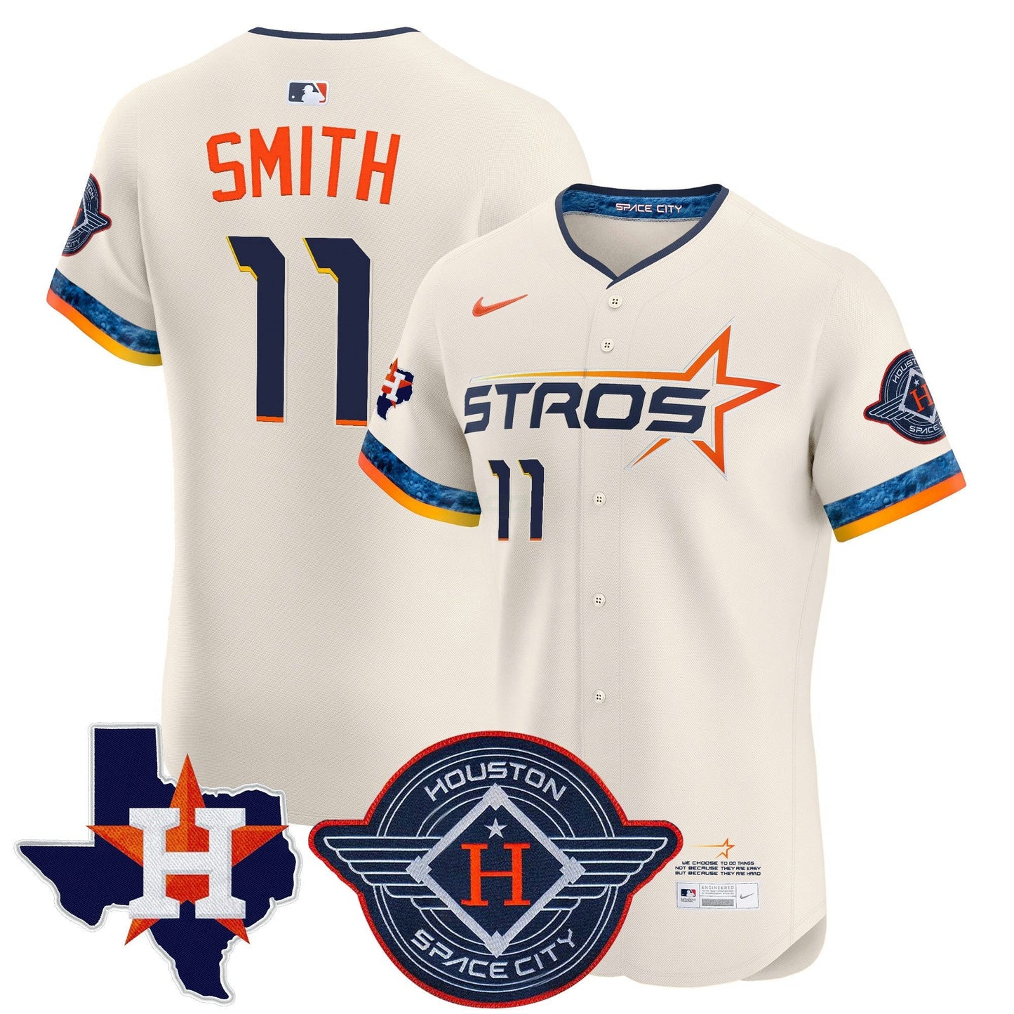 Camisa MLB Men’s Houston 2025 City Connect Texas Patch Vapor Premier Elite Jersey