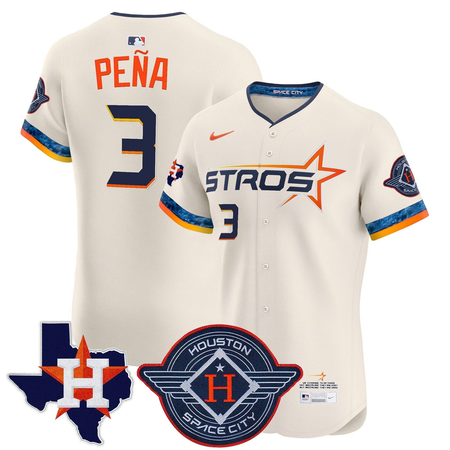 Camisa MLB Men’s Houston 2025 City Connect Texas Patch Vapor Premier Elite Jersey
