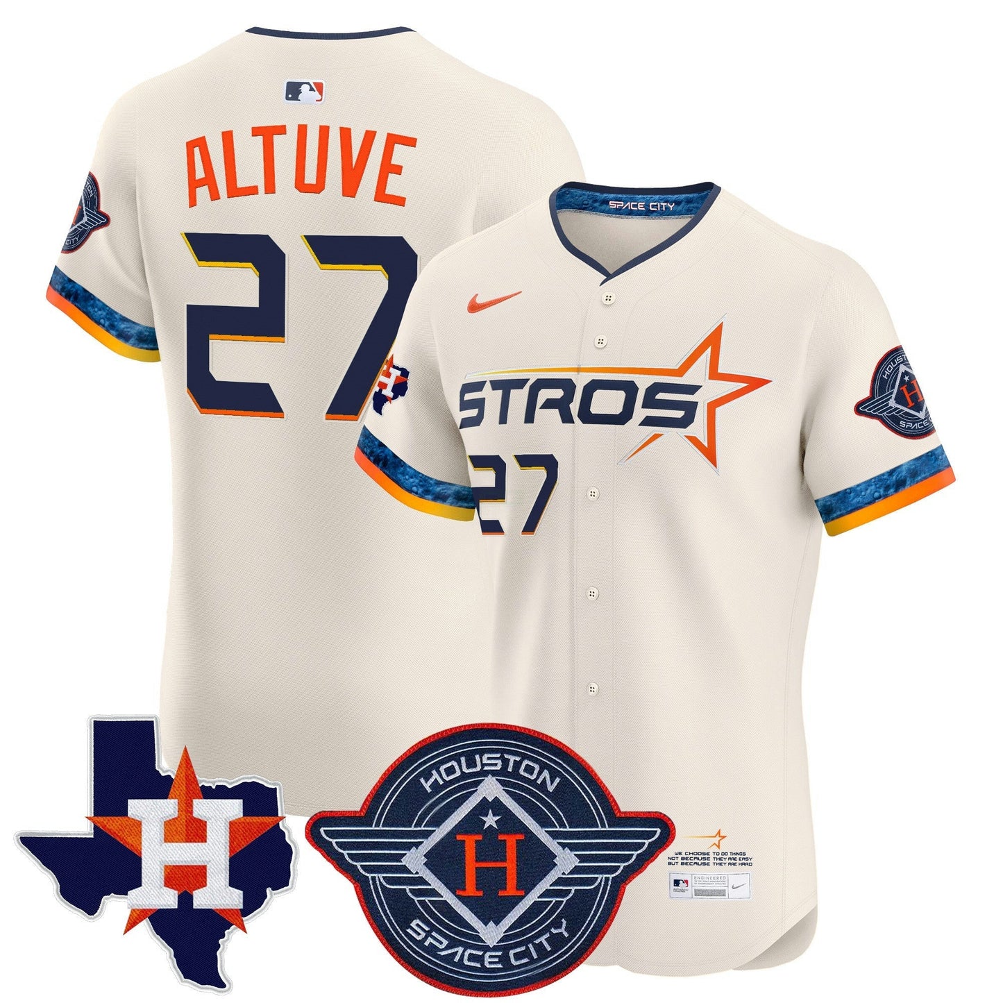 Camisa MLB Men’s Houston 2025 City Connect Texas Patch Vapor Premier Elite Jersey